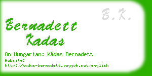 bernadett kadas business card