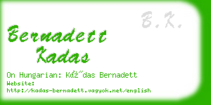 bernadett kadas business card